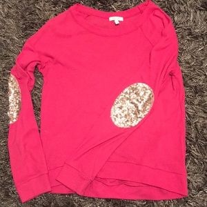 Sequined Elbow Patch Delia’s Sweater